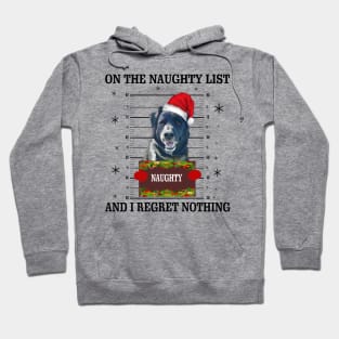 mugshot dog-On The Naughty List And I Regret Nothing Hoodie